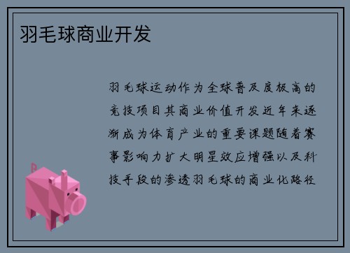 羽毛球商业开发